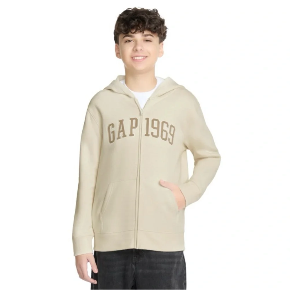 NWT Gap Boys Full Zip Embroidered Hoodie